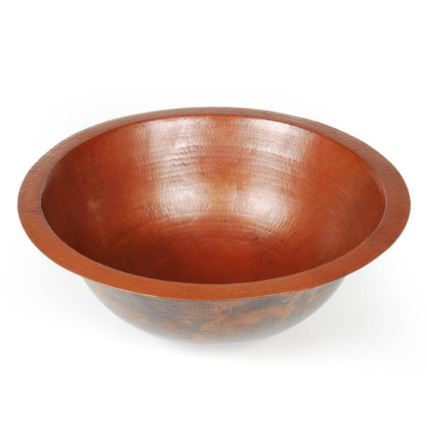 D'Vontz Copper Bathroom Sinks 17'' Metal Circular Undermount Bathroom